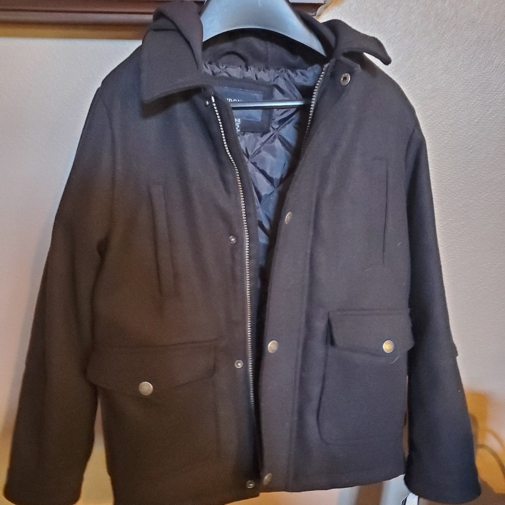 Boy's Dark Blue London Fog hooded coat